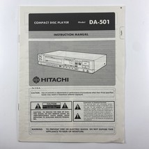Hitachi DA-501 Compact Disc CD Player - Instruction Manual - Vintage Ele... - $11.13