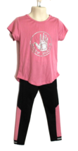 Body Glove Children&#39;s Shirt &amp; Leggings Size 4 Black &amp; Pink Body Glitter Logo - £11.15 GBP