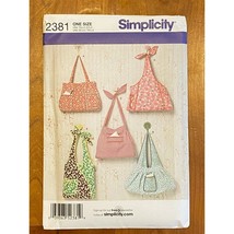 Simplicity 2381 Fabric Bag Tote Purse Uncut Sewing Pattern Size One Size - £7.90 GBP