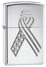 Polished Chrome Engraved Unity Ribbon Flag Zippo Lighter - £15.14 GBP