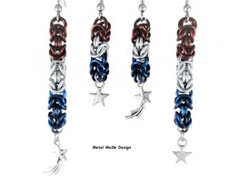 Red White Blue July 4th Fun Earrings Fireworks American Flag Jewelry USA Made Ma - £16.59 GBP+