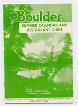 Boulder Colorado 1957 Summer Calendar &amp; Restaurant Guide  - £13.49 GBP