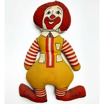 Vintage Ronald McDonald Soft Fabric Clown Doll Red Yellow Large 16&quot; Plush Toy - £25.53 GBP