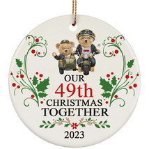 Funny Couple Bear Ornament Gift Decor 49th Wedding Anniversary 49 Year Christmas - £11.80 GBP