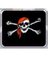 Jolly Roger Red Hat Pirate skull and bones 50 x 60 Polar Fleece Blanket ... - £13.88 GBP