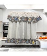 Vintage Country Kitchen 2 Curtain Panels &amp; Valance Black White Check Tea... - €26,05 EUR
