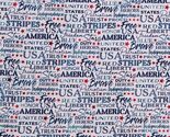 Cotton Patriot Words USA Independence Day White Fabric Print by Yard D30... - $13.95