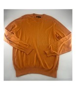 Kenneth Roberts Platinum Sweater Mens Medium Orange Silk Blend Pullover - €24,47 EUR