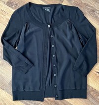 Etcetera Ladies Classic Black Button Up Knit Viscous Cardigan Size Mediu... - £35.20 GBP