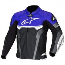 Alpinestars Blue Croes Celer Leather Motorcycle Jacket - £135.38 GBP