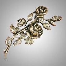 Brass Eternal Rose Applique for Round Cremation Urn, Pewter Also Available - £55.74 GBP