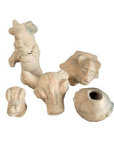 Pre Columbian Pottery Lot Whistle Effigy Figural Miniatures Beads Aztec Incan N - £137.01 GBP