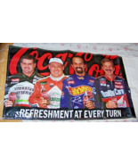 Coca Cola Official Drink of NASCAR 9-Feet Long Vinyl Banner Featuring 4 ... - $95.00