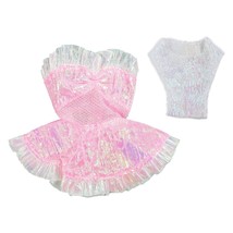 Vintage 1995 Barbie Foam N Color Pink Iridescent Mini Dress 14457 90s Bath - £5.25 GBP