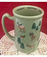 Colorado souvenir 16 Oz ceramic mug embossed deer Elk squirrels chipmunk... - $9.85