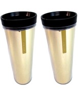 2 Pack Of Starbucks 16oz Gold Tumbler Coffee Tea Sipping Cup - £13.24 GBP