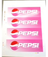 Pepsi Pink Ball Logo Art Work Quad Stacked 2000s Preproduction Advertisi... - $18.95