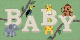 Pepita Needlepoint kit: Safari Baby Word, 14&quot; x 7&quot; - £67.70 GBP+