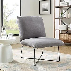 Classic Brands Eternity Upholstered Armless Accent Chair, Light Grey| Mi... - $229.99