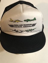 Vintage Pima Air Museum Tucson Arizona Hat Cap White Mesh Snap Back pa1 - $12.86