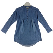 LUCKY BRAND Junior&#39;s L Stud Embellished Chambray Denim Long Sleeve Tunic Dress - £18.92 GBP