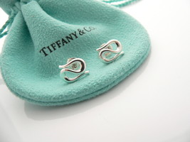 Tiffany &amp; Co Silver Open Wave Earrings Studs Sea Lover Gift Pouch Peretti - £285.50 GBP