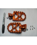 orange Billet Aluminum Foot Pegs 2012-2019 KTM 250R 250F 350 FreeRide Fr... - $64.34