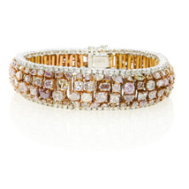 Pink Diamonds - Bracelet 23.72ct Natural Fancy Pink Mix Color 18K 71 Grams - £48,728.89 GBP
