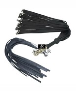 2X Real Leather Flogger Black Genuine Leather 25 Falls Steel handle BDSM - $754.64 MXN