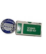 Vintage White Cloverine Salve Tin Metal Container ZEE Snake Bite Kit  - £17.08 GBP