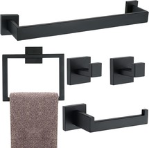 This Is A Set Of Five Matte Black Bathroom Hardware Accessories, Which I... - £34.48 GBP