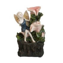 8.9x4.7x13.4&quot; Decorative 3 Tier Tabletop Water Fountain with Fairy and L... - $101.23
