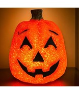 Halloween Melted Popcorn Plastic Light Up Jack-o-Lantern Pumpkin 10in Co... - £16.22 GBP