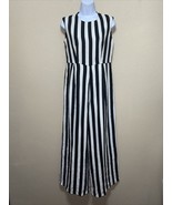 Gracia Wide Leg LONG jumpsuit romper BLACK/WHITE STRIPE SZ Small - $1,600.37 MXN