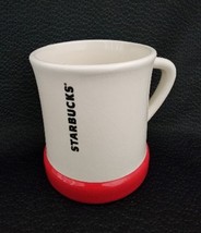 2011 Starbucks Coffee large ceramic Mug Cup 17.9 fl oz white, red base RARE - $15.85