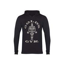 Goldsgym Hooded Long Sleeve T-Shirt - Black Marl, Large  - $50.00