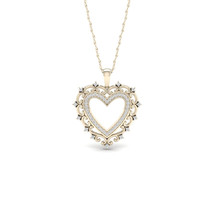 10K Yellow Gold 0.25ct TDW Diamond Filigree Heart Necklace - $359.99