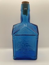 Vintage 1775 Paul Revere Ride Wheaton NJ Glass Bottle Blue With American... - $10.85