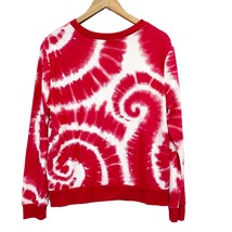 Third Wish Womens L French Terry Sweatshirt Tie Dye Sequin Dog Christmas Red  - £15.43 GBP