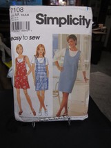 Simplicity 7108 Misses Jumper in 2 Lengths &amp; Romper Pattern - Size XS &amp; S - £7.81 GBP