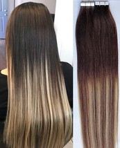 18&quot;,20&quot; 100g,40pc,BALAYAGE Ombre 100% Human Tape In Hair Extensions T2-6... - £86.04 GBP+