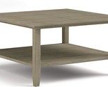 Acadian Solid Wood 36 Inch Wide Square Transitional Coffee Table In Dist... - $456.99