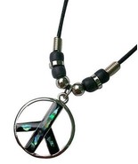 12 beautiful PAUA SHELL OPEN PEACE SIGN PENDANT 18 INCH ROPE NECKLACE un... - $360.74 MXN