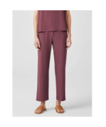 Eileen Fisher Plus Size 3X Fig Ribbed Straight Ankle Pants Tencel Lyocell Mauve - $143.55