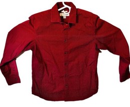 OLD NAVY Men’s Shirt Size LARGE Red With White Dots Long Sleeve Button Front  - £6.77 GBP