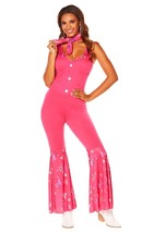 Barbie The Movie Western Barbie Adult Costume Sexy Cute Pink Jumpsuit Large NEW - £35.02 GBP