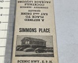 Front Strike RARE Matchbook Cover  Simmons Place  Pensacola, FL. gmg  Un... - £9.73 GBP