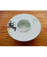 Vintage Noritake Japan porcelain pedestal ashtray crane design - $27.35 CAD