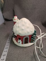 Vintage Ceramic Light Up House W/ Santa in Chimney Music Box add, &quot;Santa Claus&quot; - £32.13 GBP