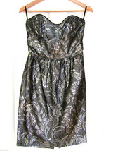 NWT French Connection Sexy Strapless Hot Textured Jacquard Silver Dress 6 $298 - £143.96 GBP